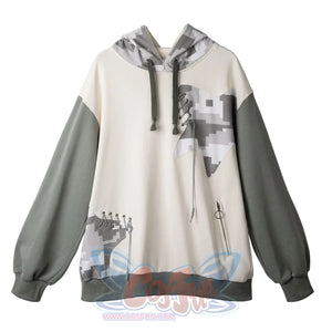 Front flat lay of gorilla Full Zip Hoodie displaying pixelated gorilla graphic, gray sleeves, and zipper