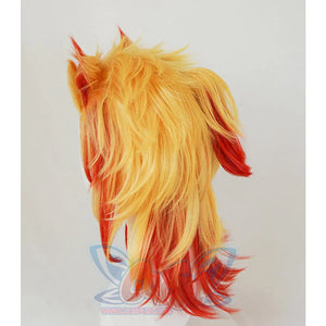 Demon Slayer Kimetsu No Yaiba Rengoku Kyoujurou Cosplay Wigs Ponytail Red And Yellow Mp005672