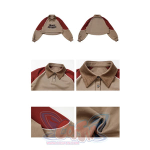 Khaki Striped Velvet Patchwork Slim Skirt Pants Sweater Suit S22429