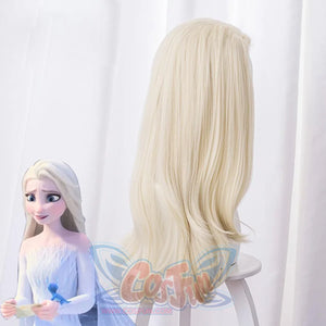 2Nd Movie Snow Ice Queen Elsa Cosplay Wigs Long Blond Wavy Hairs Mp006058