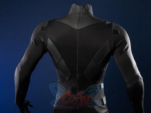 Nightwing cosplay costume - Full back view showing black suit