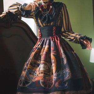 Gorgeous Gothic Lolita Drawstring Slim Skirt - cosfun