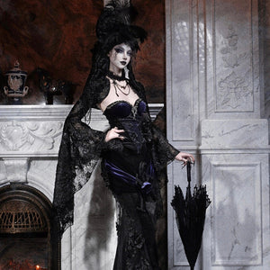 Elegy Day Gothic Shimmer Velvet Bustier Corset Top