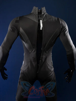 Nightwing cosplay costume - Full front view showing black undersuit without armor
