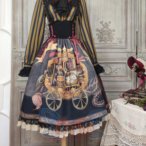 Gorgeous Gothic Lolita Drawstring Slim Skirt - cosfun