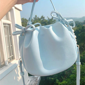 Lolita Pearl Pleated Cloud Crossbody Bag