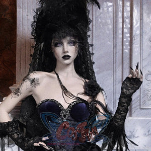 Elegy Day Gothic Shimmer Velvet Bustier Corset Top