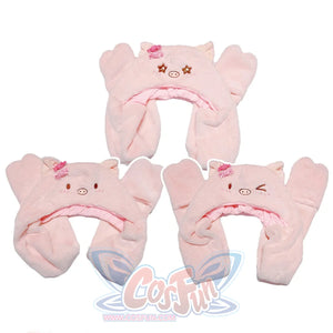 Lovely Winter Woolen Pig Hat Scarf