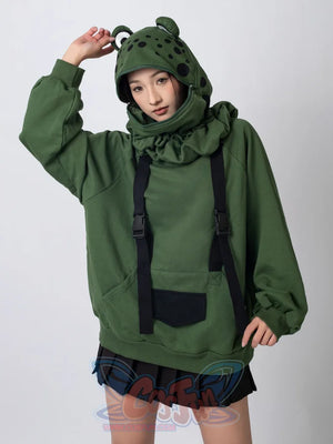 【READY TO SHIP + FREE SHIPPING】COSFUN Original Animal Tales: The Frog Prince Green Pullover Full Zip Hoodie IF0001