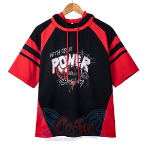 【PRE-SALE】COSFUN Original Original Spider Theme Cosplay Short Sleeve Hooded Sweatshirt A00014 Sweatshirt