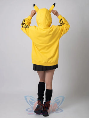 Cosfun Original Cute Electric Critter Yellow Grunge Cosplay Full Zip Hoodie A00006 Sweatshirt