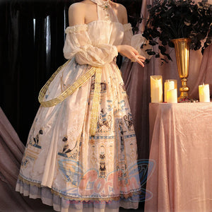 Egypt Style Gorgeous Side Opening Lolita Printed Skirt - cosfun