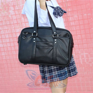 Japanese College Style Large Size Student Handbag S22939 Black