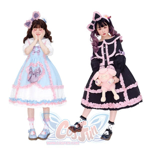 Sweet High Waist Lolita Jumper Skirt Sets