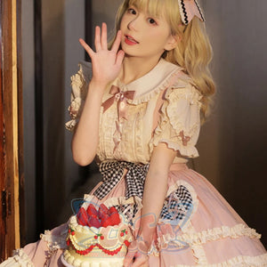 Daily Lovely High Waist Lolita Strap Skirt - cosfun