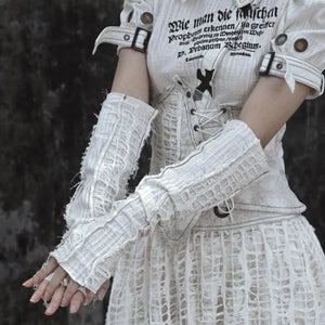 Ruffled Knit Raglan Punk Sleeve Covers - cosfun