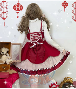 Winter Woolen Bow Sweet and Lovely Lolita Dress - cosfun