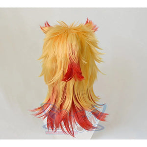 Demon Slayer Kimetsu No Yaiba Rengoku Kyoujurou Cosplay Wigs Ponytail Red And Yellow Mp005672