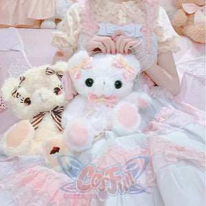Lovely Lolita Bear Crossbody Bag White