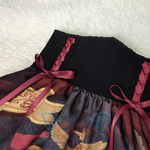 Gorgeous Gothic Lolita Drawstring Slim Skirt - cosfun