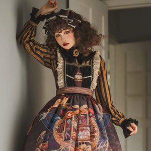 Vintage Gothic Lolita Stripe Long Sleeve Shirt