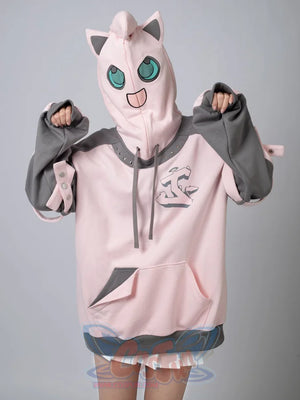 Cosfun Original Dreamy Melody Pink Cosplay Full Zip Hoodie A00007 Sweatshirt