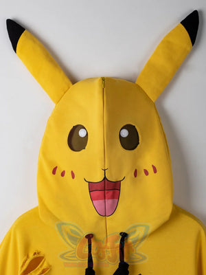 Cosfun Original Cute Electric Critter Yellow Grunge Cosplay Full Zip Hoodie A00006 Sweatshirt
