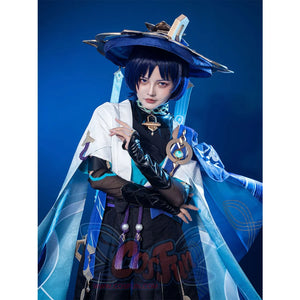 Genshin Impact Scaramouche Wanderer Cosplay Costume - side view