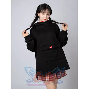 Original Oversized Black Bat Hooded Sweatshirt N00716 Sweatshirt