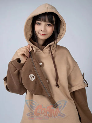 Winter Bear Detachable Bag Fake Two-Piece Fleece Hoodie Mp006068 Sold Out! Sweatshirt