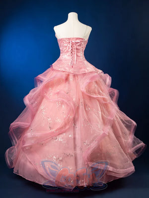 Formal Dress Cosplay Costume Dreamy Pink Strapless Ball Gown FY0144 Costumes