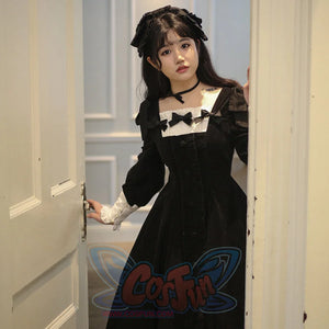 Lovely Elegant Lolita Large Size Slim Dress Black / S / Dress