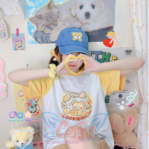 Japanese Cartoon Printed Short-sleeved Top