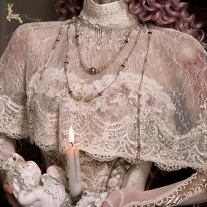 Rococo Duchess Vintage Lace Short Capelet Top Cape