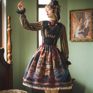 Gorgeous Gothic Lolita Drawstring Slim Skirt - cosfun