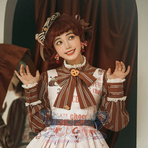 Chocolate Daily Sweet Lolita Stripe Long Sleeve Shirt