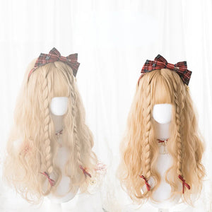Harajuku Style Soft Girl Long Brunches Curly Wig S22902 White Tea Color