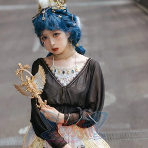 Egypt Style Lolita Backless Long Sleeve Smock and Vest