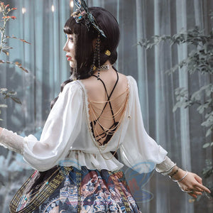 Egypt Style Lolita Backless Long Sleeve Smock and Vest