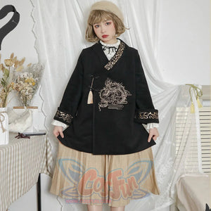 Chinese Style Spring Autumn Woolen Coat - cosfun