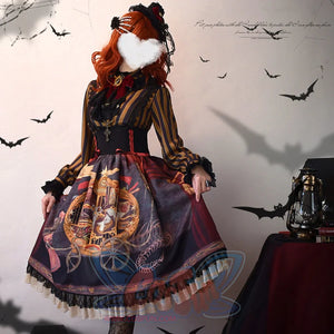 Gorgeous Gothic Lolita Drawstring Slim Skirt - cosfun