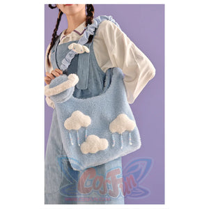 Blue Cloud Plush Large-Capacity Handbag S22426 - cosfun
