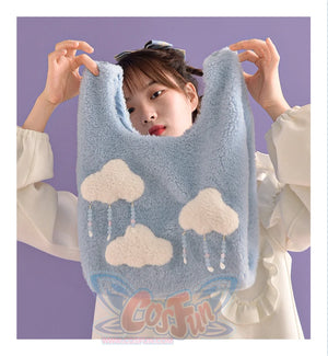 Blue Cloud Plush Large-Capacity Handbag S22426 - cosfun