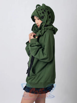 【READY TO SHIP + FREE SHIPPING】COSFUN Original Animal Tales: The Frog Prince Green Pullover Full Zip Hoodie IF0001