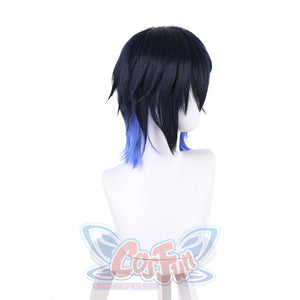 NIJISANJI Virtual YouTuber Yugo Asuma Cosplay Wig C01119 Navy and blue Costumes