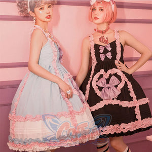 Sweet High Waist Lolita Jumper Skirt Sets