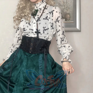 Elegant and Classic Lolita Lace Corset Black / S