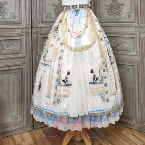 Egypt Style Gorgeous Side Opening Lolita Printed Skirt - cosfun