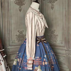 Chocolate Daily Sweet Lolita Stripe Long Sleeve Shirt