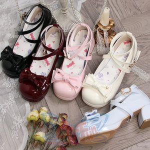 Sweet Round Toe Middle-heeled Lolita Shoes 34 / Pink